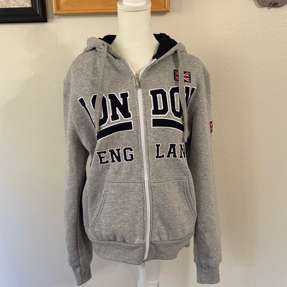 Tops - Gray London England Hoodie
